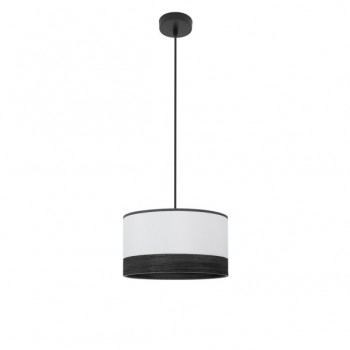 Distribuidor - Lâmpadas Diversas | Colgantes Moderno | COLGANTE OLGA 1XE27 NEGRO/BLANCO-MAD.NEGRA REGX30X30 CM Ref: 190093009
